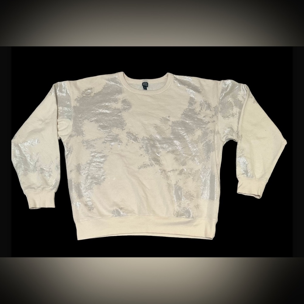 Women’s sweat shirt silver and tan size Large